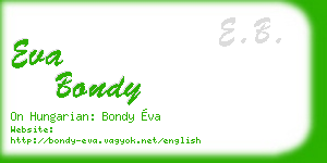 eva bondy business card